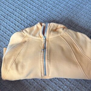 lululemon athletica cropped scuba Orange Sweater